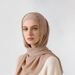 Women's Clothing Elegant Chiffon Scarf With Pearl Beading & Wavy Hem – Lightweight Middle Eastern Head Wrap, 70x175cm, Summer Sun Protection_ecoleips.com