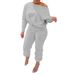 Women's Clothing Sexy Solid Color Casual Basic Sweater Two-Piece Set Can Be Worn On The Shoulder_ecoleips.com