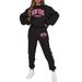 Women's Casual Trousers Long Sleeved Crew Neck Sweatshirt Set New York Print Drawstring Elastic Waist_ecoleips.com