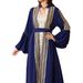 Women’s Clothing Sequin Embroidered Robe Muslim Fashion Women's Clothing Two Piece Puff Sleeve Dress_ecoleips.com