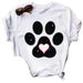 European And American Foreign Trade Wish Colorful Heart Pattern Round Neck White Fashion Letter Cartoon Short-sleeve_ecoleips.com