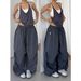 Women's High-Waisted Wide Leg Pants Retro Jazz Style Loose Fitting Draped Hip Hop Cargo Casual Trousers_ecoleips.com