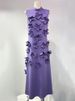 Couture Dress – Sculpted Floral Collar & Empire Waist (Black/Pink/Chartreuse/Purple/Red, Polyester Blend, A-Line Silhouette For Timeless Elegance)_ecoleips.com