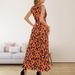 Women's Fashion Cocktail Maxi Dress Plus Size V‑Neck Leopard Print With Slimming Tie‑Waist Detail_ecoleips.com