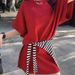 Casual Fashion For Women Summer Korean Version Loose Slimming Short Sleeve T-Shirt Top High Waist Pants_ecoleips.com