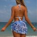 European And American Retro Print Lace Trim Three Piece Swimsuit Sexy Bikini 2025 Cross Border Women's Clothing Swimwear_ecoleips.com