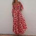 2024 Independent Brand Women's Elegant Floral Print Ruched Off-Shoulder Pocket Long Dress With Large Hem_ecoleips.com