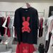 Women's Thickened Brushed Fleece Rabbit Zodiac T-Shirt New Year Mid-Length Loose Fit Short-Sleeved Trendy Top_ecoleips.com