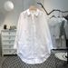 Women’s Clothing Cotton white shirt women's long sleeved inner wear fashionable autumn and winter loose casual ladies long sleeved shirt_ecoleips.com