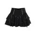 Black Heavy Metal Sexy Girl Skirt for Women XS24279 Halloween Streetwear Hot Versatile Bodycon Mini Skirt_ecoleips.com
