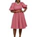 C8656 Cross-Border Trade 2026 New Women's Fashion Elegant Round Neck Puff Sleeve Dress_ecoleips.com