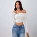 Voya Women's Sexy European And American Style One Neck Sweet And Spicy T-shirt Short Style Exposed Navel Sexy Top_ecoleips.com