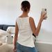 Women's Clothing Sleeveless Vest Solid Color Button Top Casual Fashion T-Shirt Spring/Summer Polyester_ecoleips.com