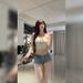 Women's Low Rise Denim Shorts American Style Hot Girl Fashionable Simple Rolled up Casual Tight Hot Pants Versatile Comfortable_ecoleips.com
