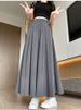 K Women's New High Waisted A-line Skirt With A Hanging Feeling And Wide Leg Pants_ecoleips.com