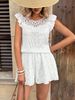 Women's Lace Patchwork Two Piece Set American Style Solid Color Vacation Look In Stock_ecoleips.com