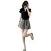 Fashion Women's Two Piece Set Summer Versatile Slimming Youthful Short Sleeved Top And Shorts Outfit For Women_ecoleips.com