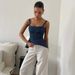 Women's Sexy Denim Camisole Top Style Slim Fit Sleeveless Outerwear_ecoleips.com