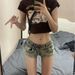 Women's Clothing Large Size Fat Mm Summer New Hot Girl Orange Low Waist Denim Shorts Female Slim Hip Wide Leg Hot Pants Female_ecoleips.com