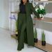 Women's Clothing Solid Color Lapel Long Suit Two Piece Suit_ecoleips.com