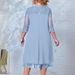 Women's Plus Size Elegant Casual Dress Embroidered Chiffon Patchwork O-Neck Five Sleeve Spring/Autumn_ecoleips.com