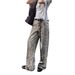 Women's Clothing Retro Leopard Print Jeans Street Hip Hop Beige Straight Wide Leg Pants High Waist Loose Jeans For Women_ecoleips.com