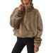 2026 Autumn And Winter European And American New Products Plush Plush Women's Semi-zipper Stand-up Collar Sweater_ecoleips.com