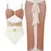 Women's Clothing Strap Bikini Bow Swimsuit All-match Sexy Mesh Swimsuit Tropical Solid Color Bikini Set_ecoleips.com