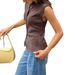 Women's Sleeveless Cardigan Knitwear Solid Color Simple European American Blogger Style Spring Summer_ecoleips.com