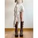 Women's Clothing Skirt Irregular Hollow Design Lace Skirt Holiday Style Skirt_ecoleips.com