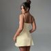 Women's Backless Solid Color Suspender Short Dress European American Instagram Style Spring Summer Elegant Sexy_ecoleips.com
