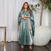 ZD113 Middle Eastern Modest Muslim Fashion Shiny Silk Satin Solid Color Bat Sleeve Robe European And American Plus Size_ecoleips.com