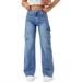 Women's High Waist Vintage Multi-Pocket Straight Leg Jeans - Comfortable Stretch Denim For Casual & Streetwear Fashion_ecoleips.com