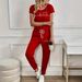 Women's Clothing Color Block Trim Casual Suit Simple Loose Fit Short Sleeved Set Spring Summer Autumn New_ecoleips.com