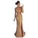 Split Bronzing Dress Long Dress Evening Dress_ecoleips.com
