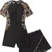 Aria Basics 2025 New Women's One-Piece Short Sleeve Two-Piece Set European And American Cross-Border Diving Suit With Wrap Skirt_ecoleips.com
