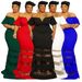 Plus Size V Neck Evening Dress See Through Fashion Bell Sleeves Sexy Independent Site Dress_ecoleips.com