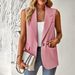 DiYun European And American Women's Blazer 2023 Spring/Summer Loose Elegan Commuing Sleeveless_ecoleips.com