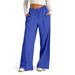 Women's Slim Waist Fashionable Wide Leg Casual Trousers Drawstring Solid Color_ecoleips.com