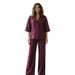 Women's 2 Piece Loose Fit Blazer And Trousers Set – Solid Color Casual Resort Outfit_ecoleips.com