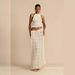 Women's Clothing Backless Halter Neck Sling Drawstring Chiffon Pleated Long Skirt Two Piece Set_ecoleips.com