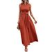 Women's Sleeveless Tie-Waist Dress - Breathable Cotton Blend Shift Dress In 8 Colors (Navy, Black, Sage Green, More)_ecoleips.com