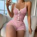 Women's Heart Shaped Printed Pajamas Set Contrast Color Home Clothes Front Slit Suspender_ecoleips.com
