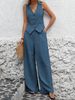 Women's Clothing New Fashion Vest Trousers Collage Stitching Leisure Suit X1885_ecoleips.com