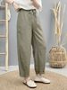 Suitable For All Seasons Pure Linen Casual 2025 Summer New Literary Elastic Waist Pocket Drawstring Balloon Pants For Women 2539_ecoleips.com
