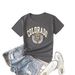 Women's Clothing Women's Casual Gray T-Shirt Round Neck Short Sleeved With Letter Print Style Simple Sportswear Top_ecoleips.com