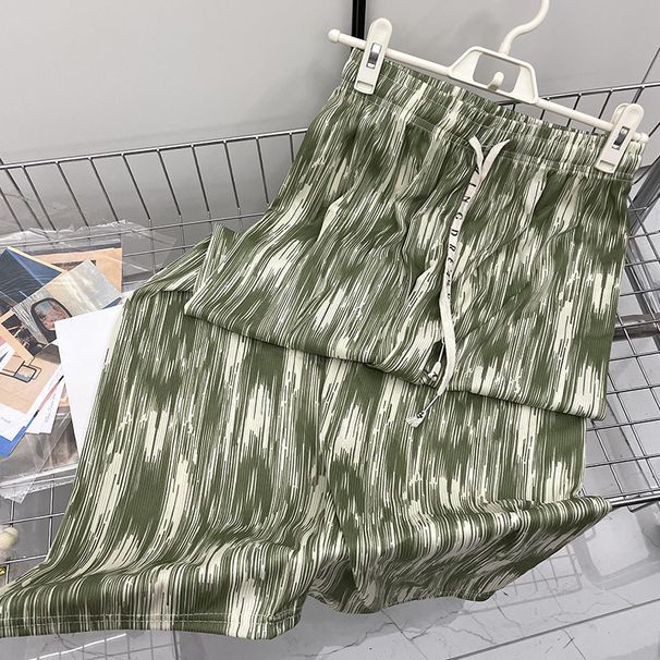 Ice Silk Threaded Wide-Leg For Women, Spring And Summer Thin High-Waist Slimming Draped Casual Straight-Leg Extended_ecoleips.com