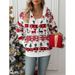 Women's Long-Sleeved Cardigan For Autumn And Winter, Christmas Printed Plush Zipper Jacket_ecoleips.com