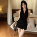 New Style~Elegant And Stylish Irregular Halter Neck V-neck Sleeveless Satin Blouse For Women_ecoleips.com