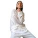 Breathable Lace Knit Top For Women - Oversized Round Neck Flared Sleeve Lightweight T-Shirt Trendy Fashion_ecoleips.com